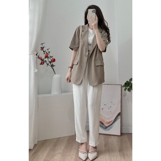 Áo blazer cộc tay chất mát