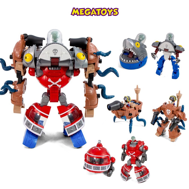 Đồ Chơi Sưu Tầm 3 Robot Zombie Chiến Đấu Biến Hình 3 Trong 1 XINLEXIN - PVZ Plants Vs Zombies 2 - Đại Boss Khổng Lồ