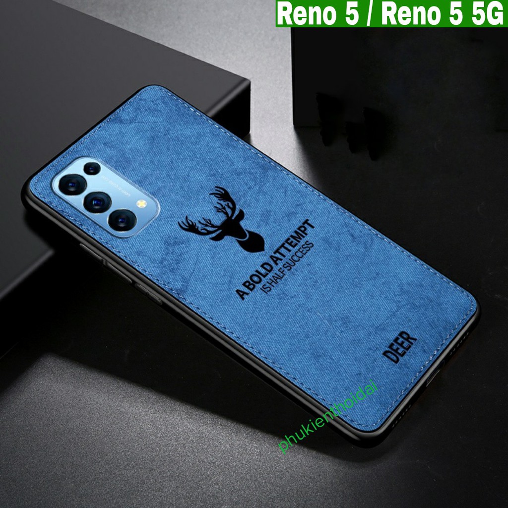 Ốp lưng Oppo Reno 5 / Reno 5 5G FREESHIP Từ 50k vân vải hươu thời trang chống sốc