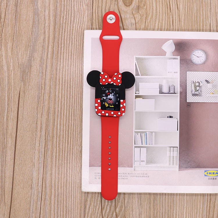 Ốp Bảo Vệ Bằng Silicone Hình Mickey / Chấm Bi Hoạt Hình Cho IWatch 8 7 SE 6 5 4 3 2 1 38mm 40mm 41mm 42mm 44mm 45mm