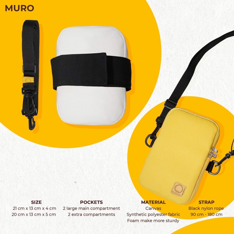 MURO TÚI CƠM TRỨNG CUỘN RONG BIỂN DÂY ĐEO CHÉO 2IN1
