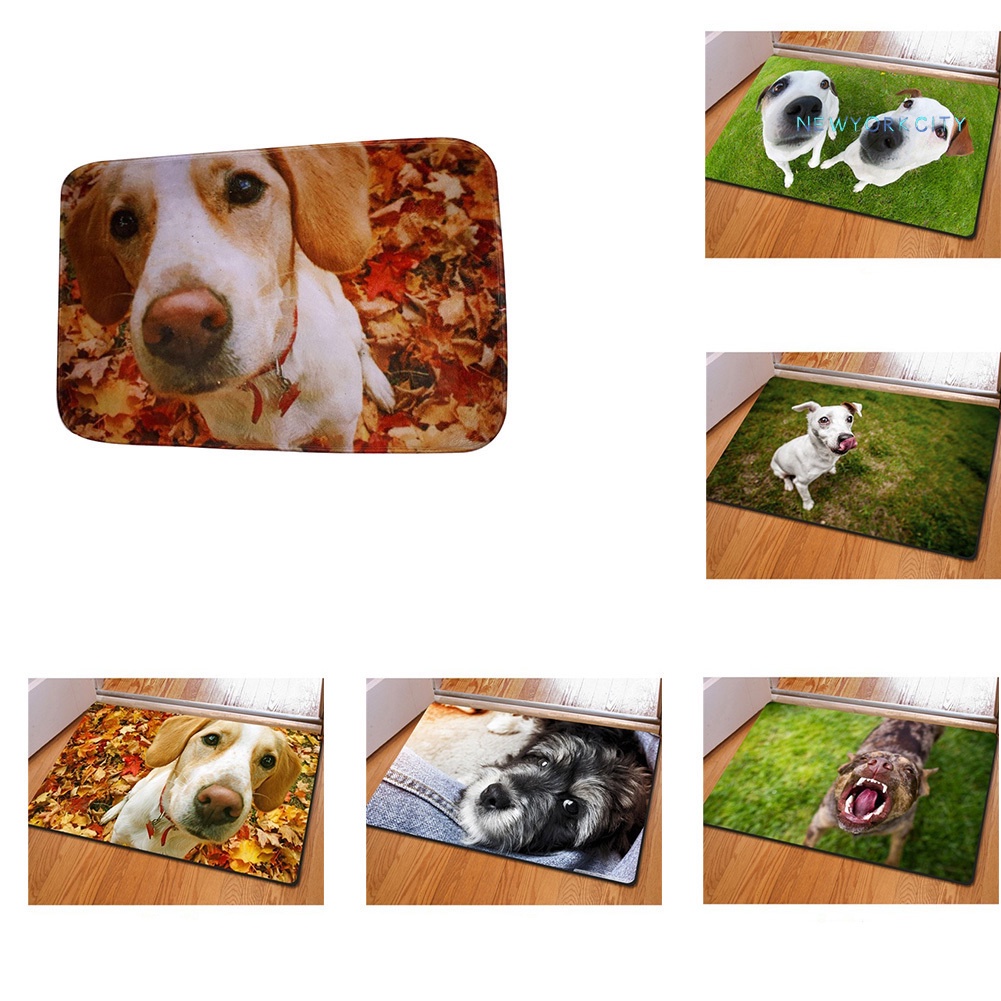 Thảm lót cửa chùi chân Chống Trượt In Hình Chú Chó 3D Cho Nhà Bếp / Phòng Tắm