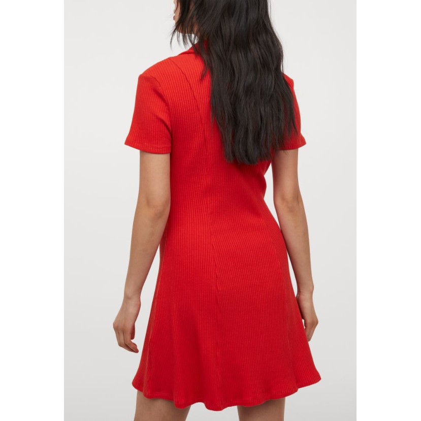 Váy polo HM Ribbed jersey dress sẵn size S
