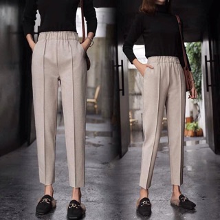 Quần baggy mì dạ gân giữa