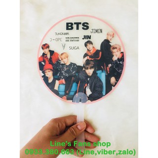 Quạt cầm tay BTS (KM tặng Sticker & hình xăm BT21 BTS)