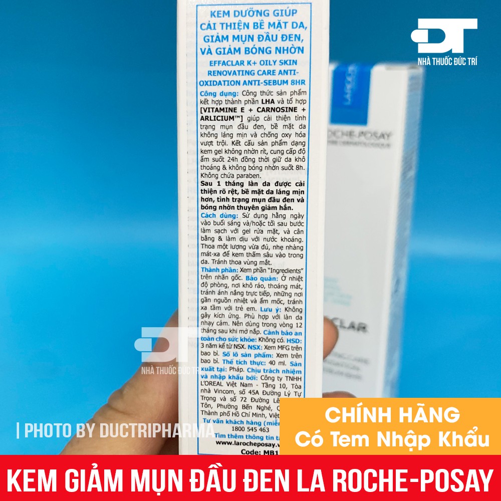 Kem giảm mụn đầu đen La Roche-Posay Effaclar K (+)