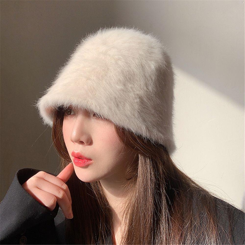 EUCA Nón Panama Vải Lông Mềm Ấm Áp Thời Trang Thu Đông