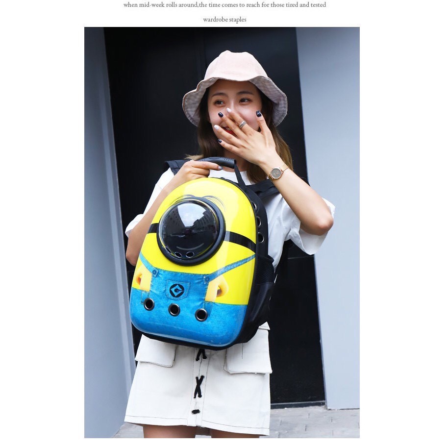 [ FREESHIP ] Balo phi hành gia Minions cho thú cưng cao cấp