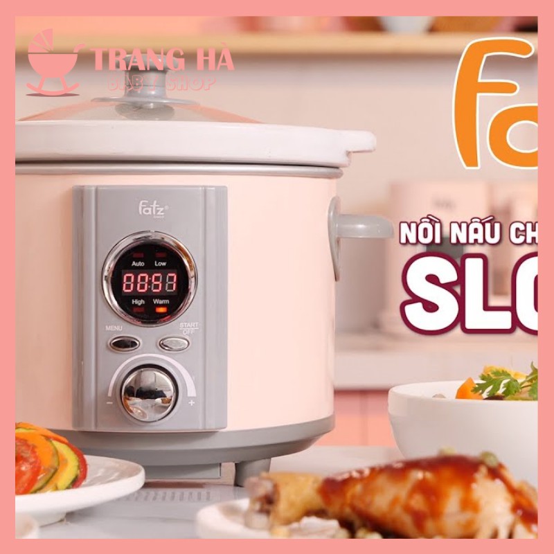 𝑪𝑯𝑰́𝑵𝑯 𝑯𝑨̃𝑵𝑮 NỒI NẤU CHẬM THÔNG MINH HẸN GIỜ  2.5L - SLOW 4 - FB9125MH (MÀU HỒNG)