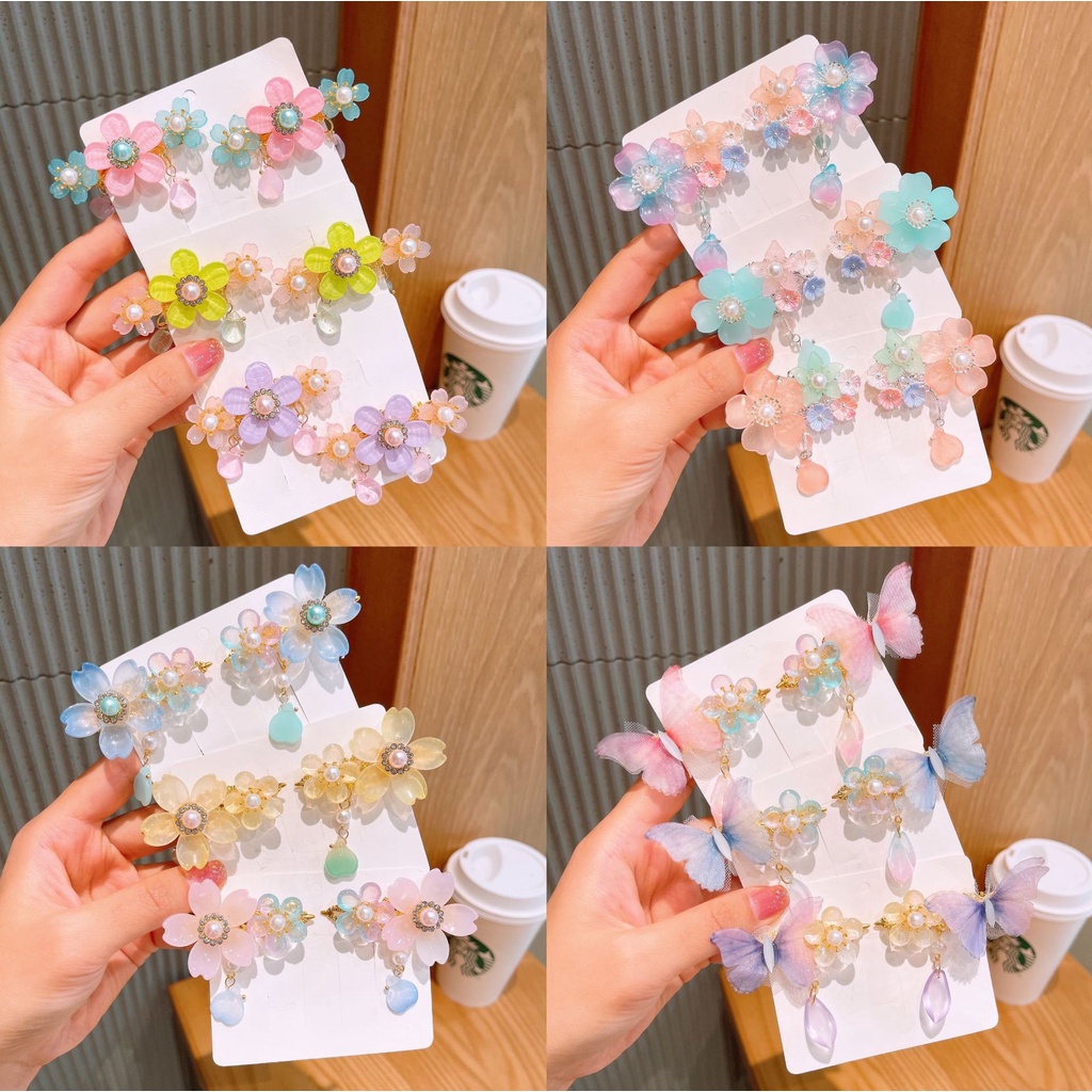 Kẹp Tóc Ruy Băng Đính Núm Tua Kiểu Cổ Điển Dễ Thương Cho Bé Gái