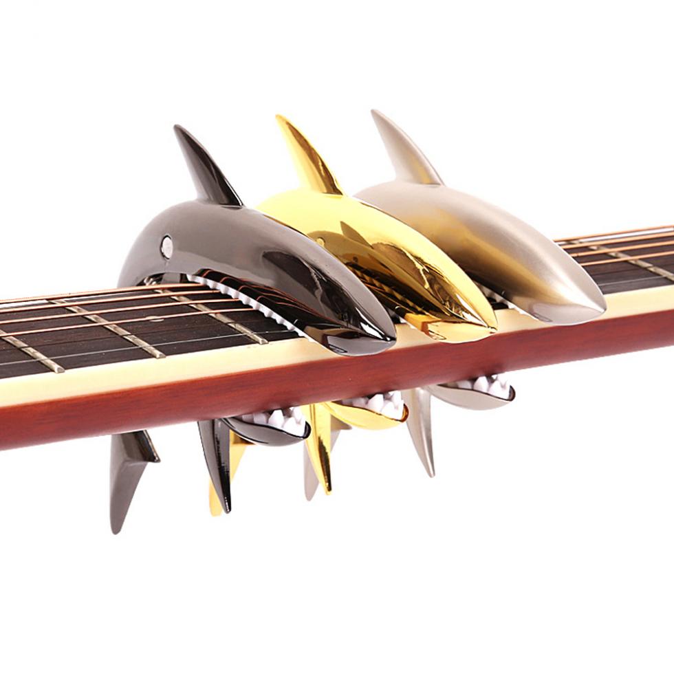 Capo kẹp điều chỉnh tông đàn guitar hình cá mập bằng hợp kim kẽm tiện dụng