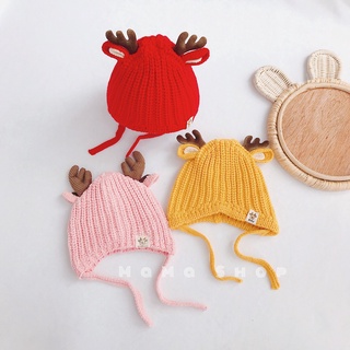 LEN05 Nón len tuần lộc hồng mềm mại siêu dễ thương  cho bé 4-24 tháng của Mama Ơi- Thời trang cho bé