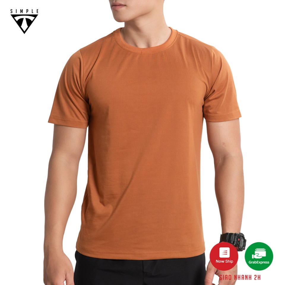 Áo Thun Nam Cotton cổ tròn TSIMPLE phông basic tay ngắn vải co giãn, dày dặn , form chuẩn  màu Xám | BigBuy360 - bigbuy360.vn