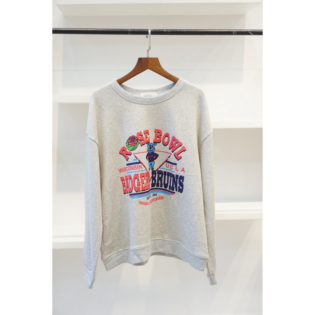 Áo Sweater Nữ Xám In Hình 110