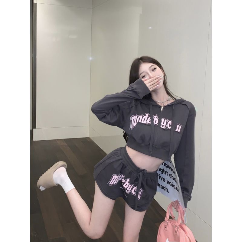 Set Áo Khoác Có Nón + Quần Dài Dây Rút Phong Cách Mới Cho Nữ