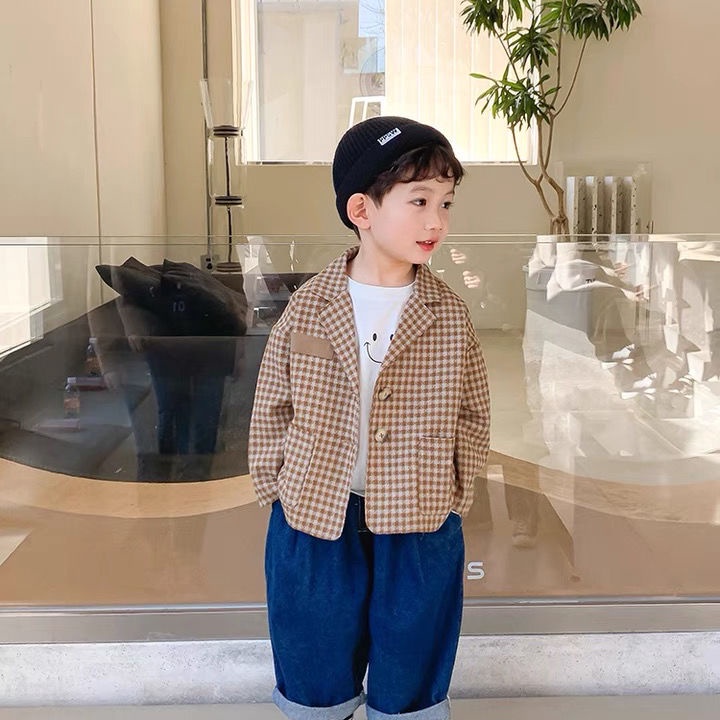 [Babycat] Hàng Có Sẵn Bán Chạy Áo Khoác Phong Cách Nhật Hàn Kẻ Sọc Caro Thời Trang Xuân Thu Nhật Bản Dành Cho Bé Trai
