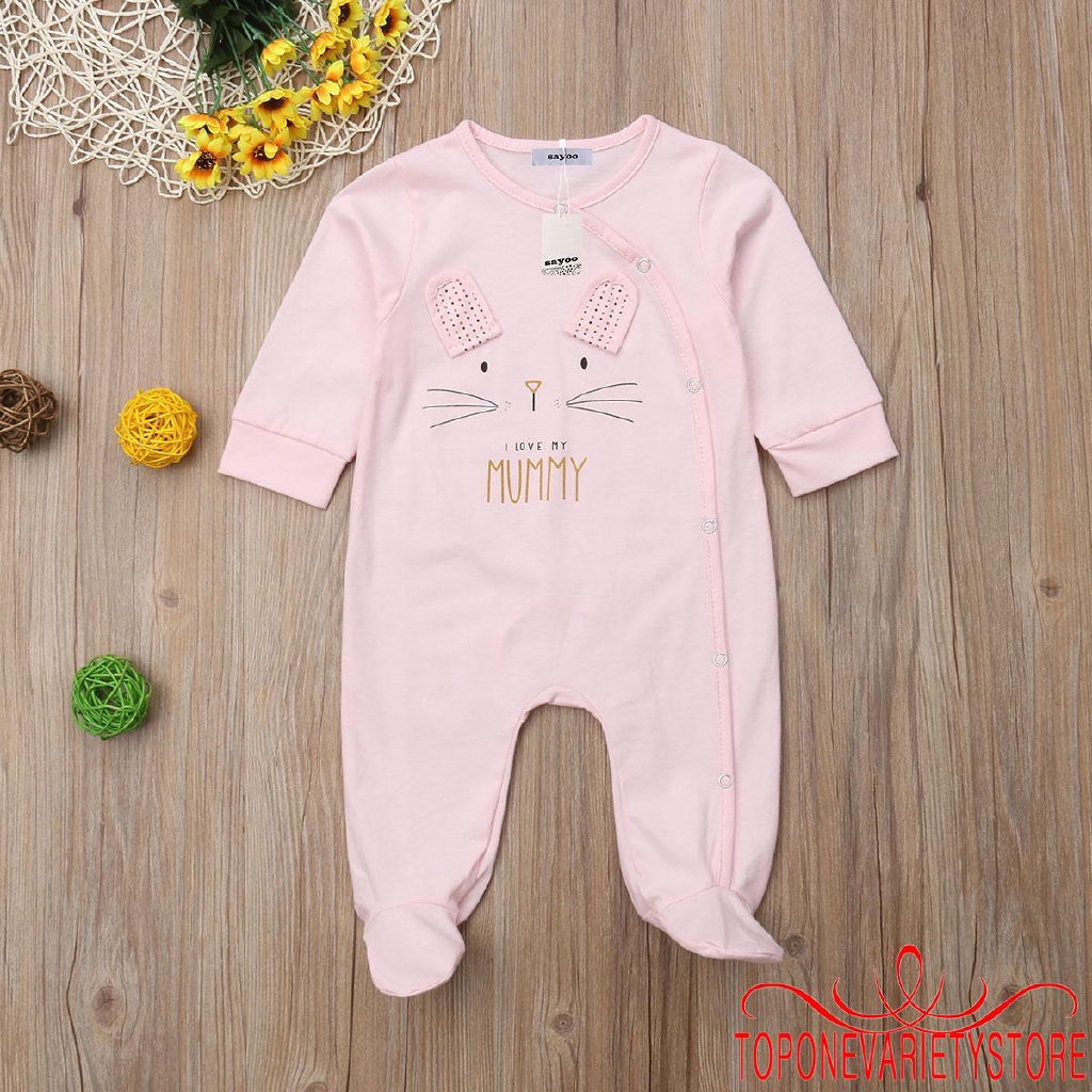 Bộ áo liền quần in chữ DADDY MUMMY dễ thương cho trẻ sơ sinh