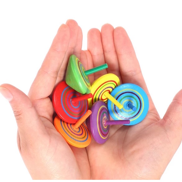 Set 10 Con Quay Gỗ Hình Trái Cây Dễ Thương Cho Bé