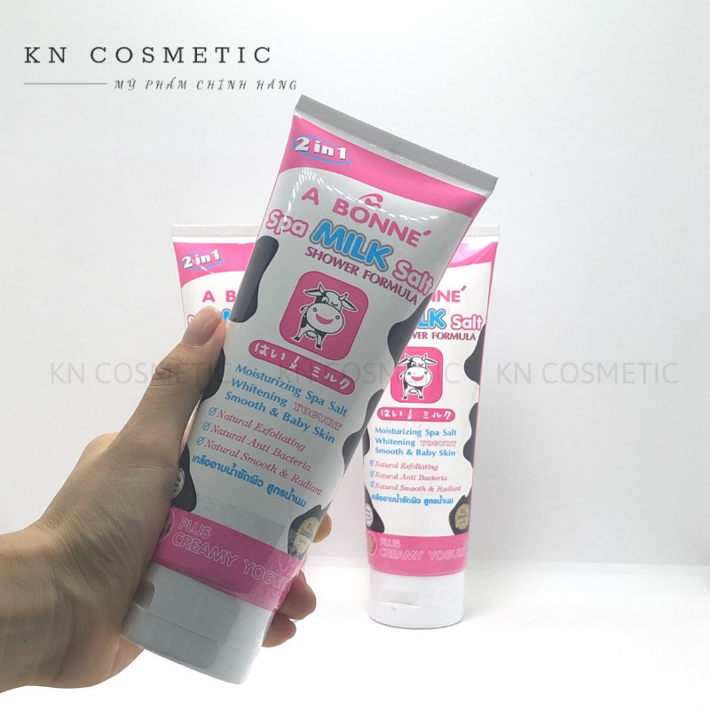 TUÝP Muối Tắm Sữa Bò Thái Lan Spa A Bonne Làm Trắng Da, Tẩy Tế Bào Chết A Bonne 2 in 1 Spa Milk Salt Shower Formula 350g | BigBuy360 - bigbuy360.vn