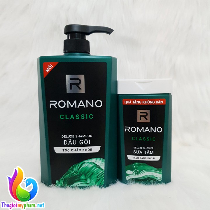 Dầu Gội Romano Classic 650g - Tặng Sữa Tắm Romano Classic 150g