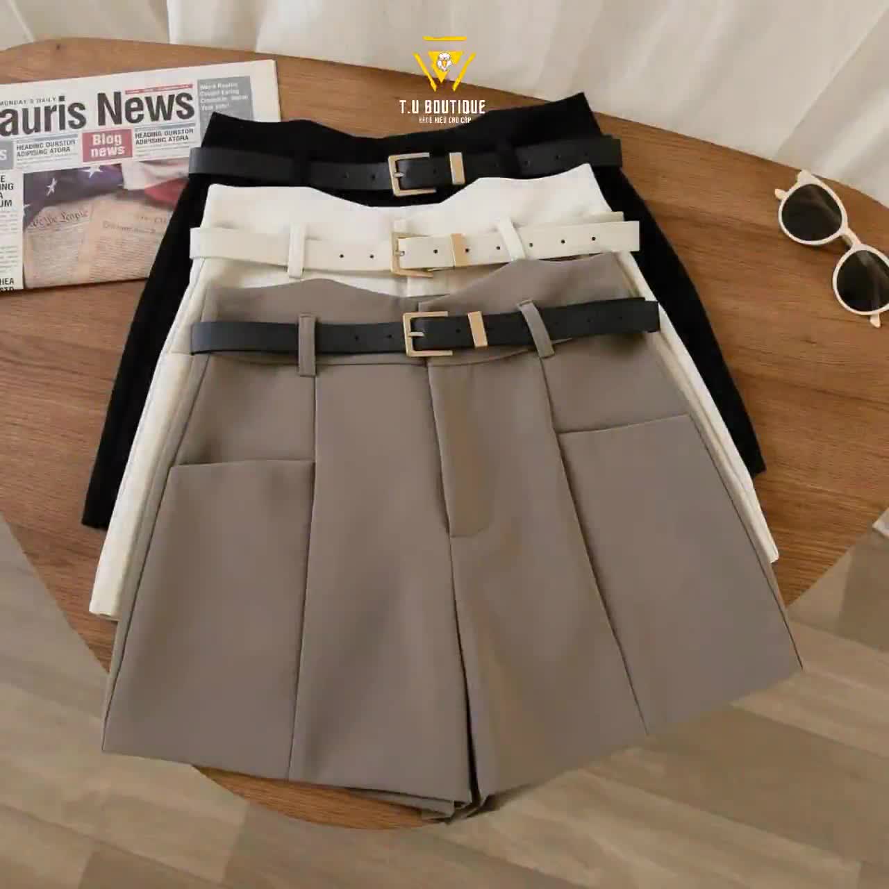 Quần đùi nữ cạp cao short nữ chất liệu vải tuyết mưa bigsize 40 - 75kg ( S03) | BigBuy360 - bigbuy360.vn