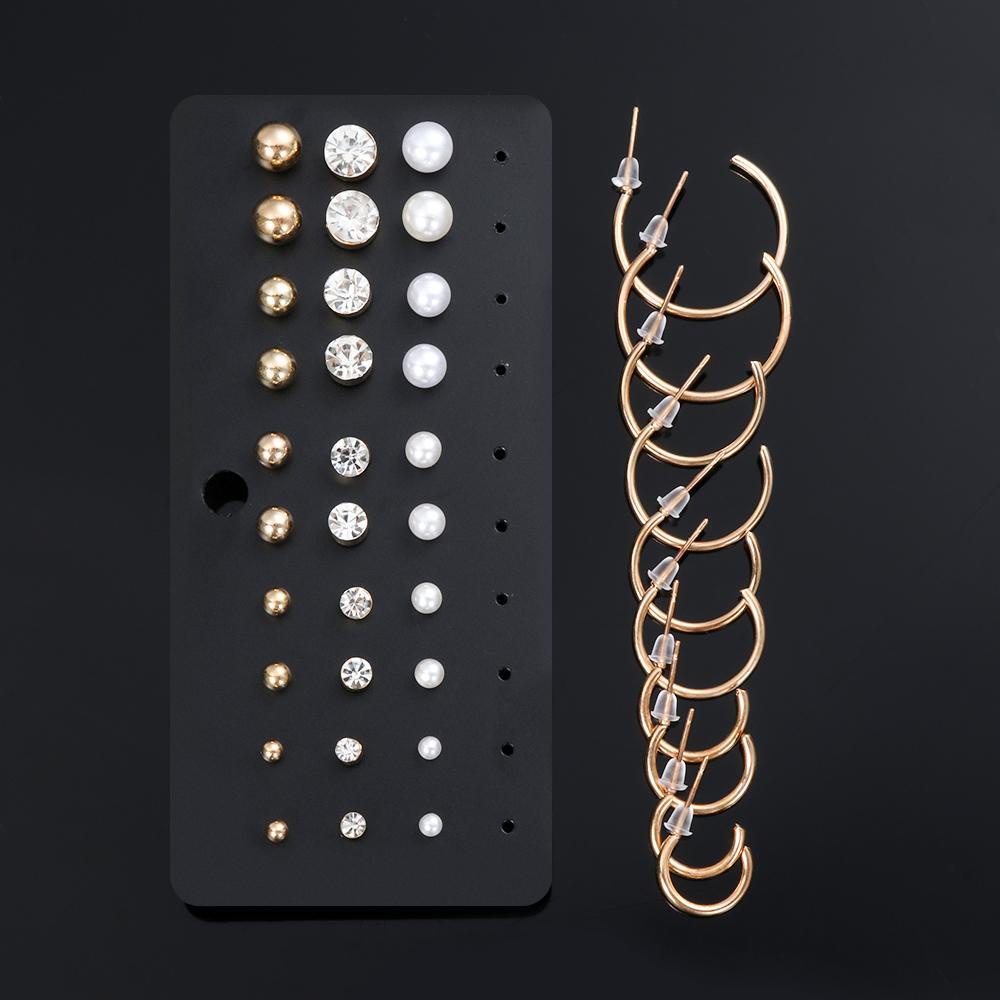 Set Khuyên Tai Dạng Vòng Thiết Kế Tối Giản