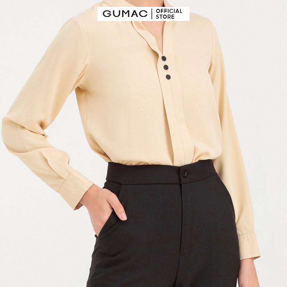 [Mã WABRGUM giảm 10% tối đa 30K đơn 99K] Áo sơ mi nữ thiết kế 3 nút cách điệu GUMAC AC05005