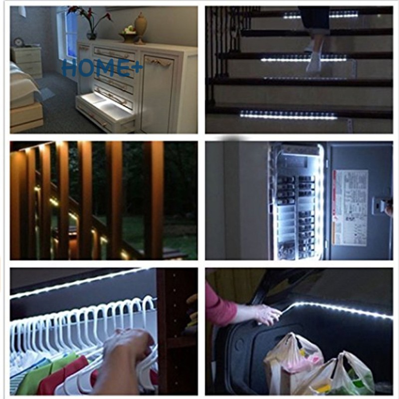 LED 1M Strip Light Wireless PIR Motion Sensor Wardrobe Cabinet Battery Operated @vn | BigBuy360 - bigbuy360.vn