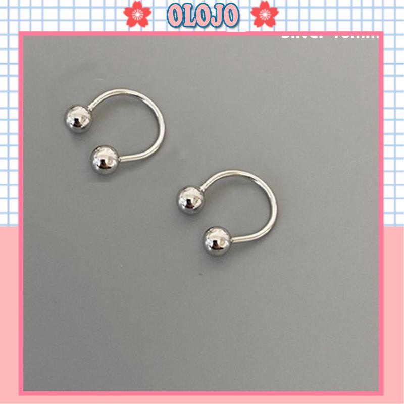1 Đôi Bông Tai Hình Bán Nguyệt Bằng Thép Không Gỉ Phong Cách unisex