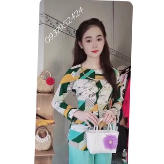 BỘ BÀ BA VẢI LỤA HỌA TIẾT VÀ CHẤM BI