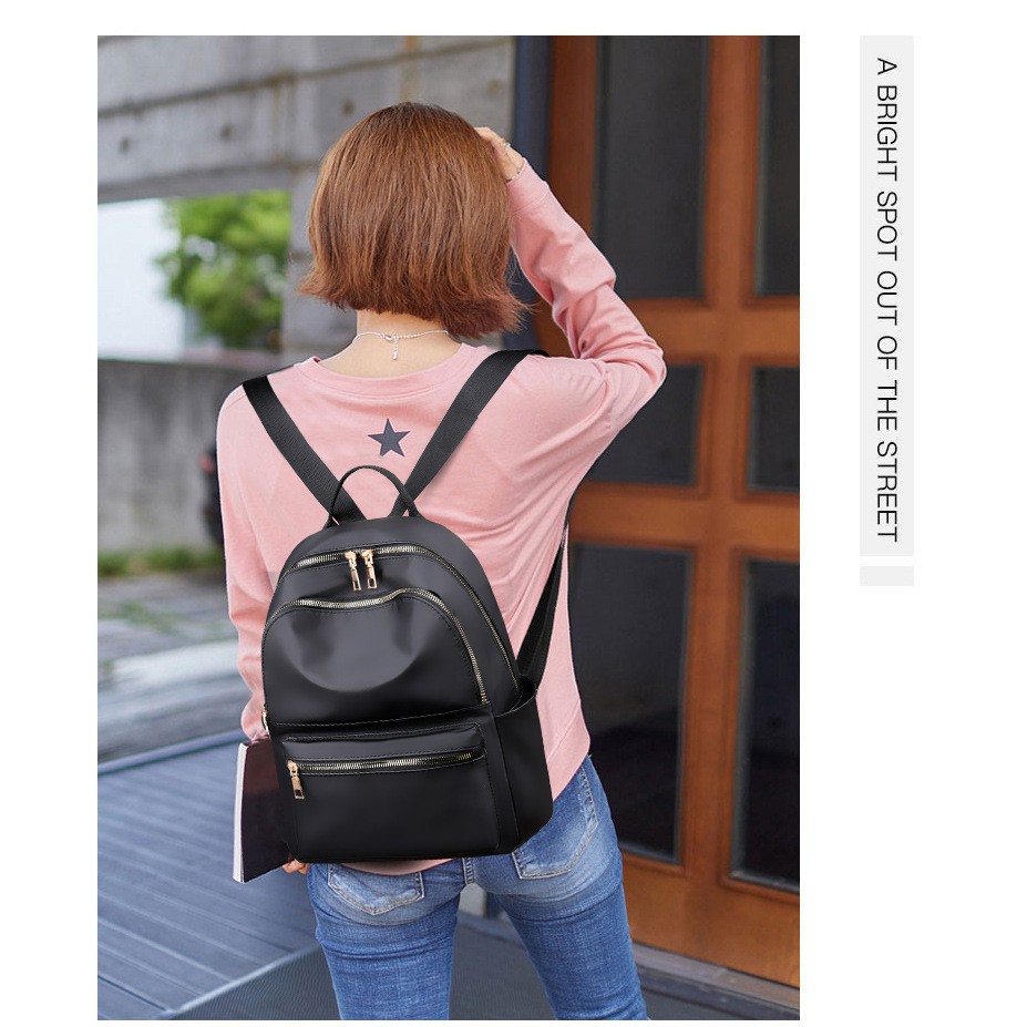 Ba lô nữ cao cấp chống thấm nước mạ khóa vàng