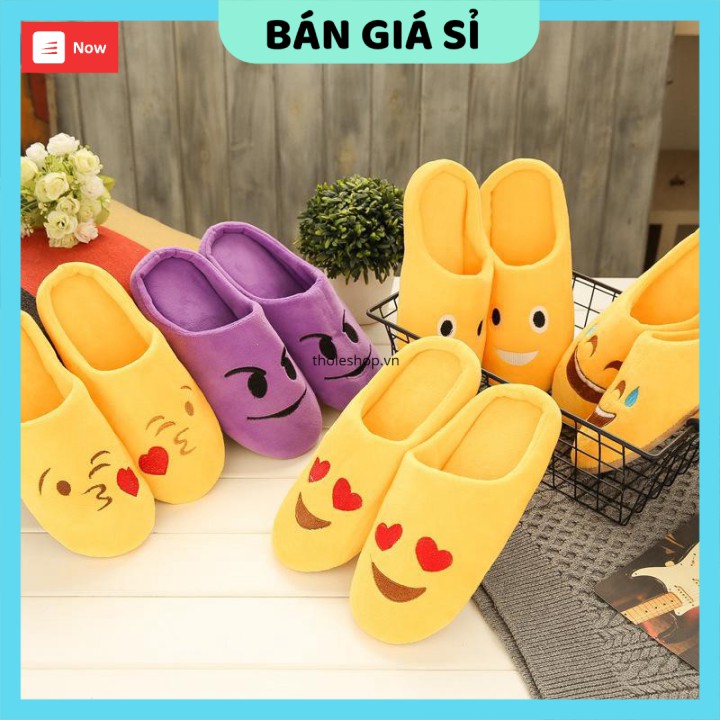 Dép đi trong nhà   GIÁ VỐN]  Dép mang trong nhà mặt cảm xúc, giúp giữ ấm cho đôi chân của bạn 7662