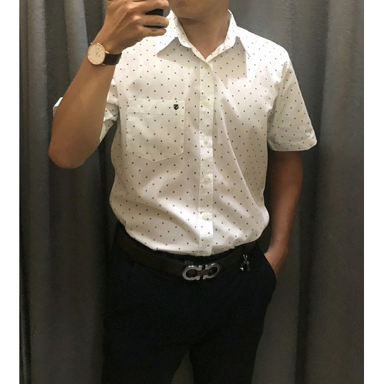 ÁO SƠ MI NAM CHẤM BI HOA NHỎ