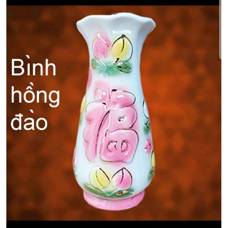 BÌNH BÔNG MÀU HỒNG ĐÀO THỜ CÚNG