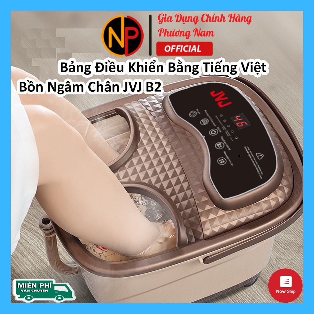 [ Giảm 200K ] Bồn ngâm chân JVJ B2 mát xa tự động bằng con lăn massage sủi sục khí TẶNG BÀN CHÀ GÓT - BH 12T CHÍNH HÃNG