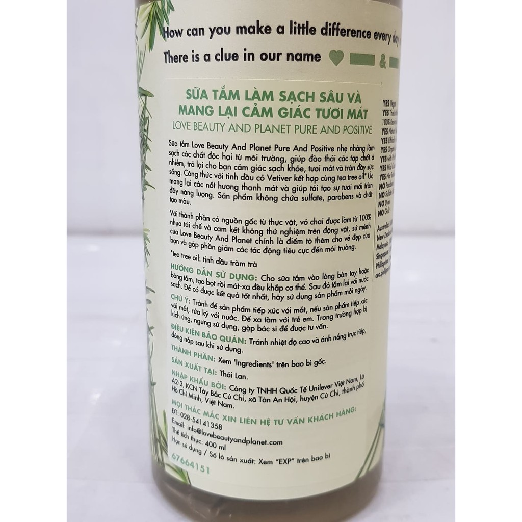 Sữa Tắm Dưỡng Da Love Beauty And Planet 400ml Thái Lan