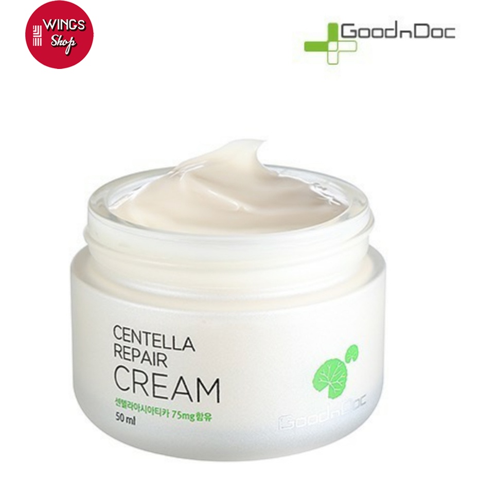 Kem Phục Hồi Dưỡng Da Trắng Sáng Chống Lão Hóa GoodnDoc Centella Repair Cream 50ML | Wings Shop