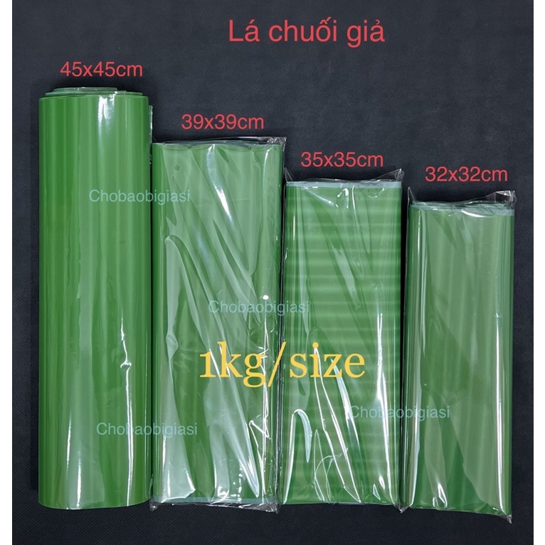 Lá chuối giả 32x32cm, 35x35cm, 39x39cm, 45x45cm dùng gói bánh, gói chả, gói nem an toàn, tiện lợi