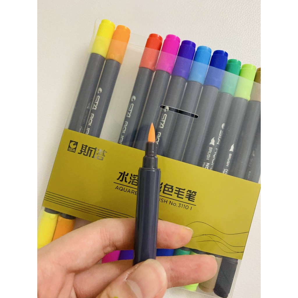 Bộ 12 Bút Lông Màu Tô - Set 12 Bút Màu Marker 2 Đầu