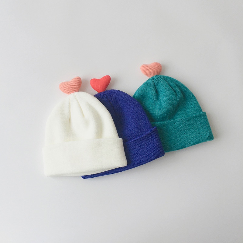Mũ len trái tim siêu co giãn cho bé [6m-3y] [SHOP MẸ BOB 86]