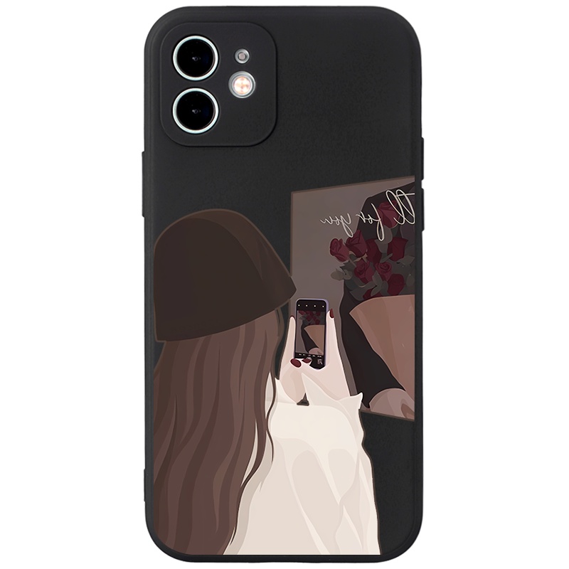 Ốp lưng JEERO Mềm hoạt hình cặp đôi dễ thương đẹp nam nữ Cho iPhone 14 13 12 11 Pro Max SE 2020 X XR XS 8 7 ip 6S 6 Plus kute HFF1562