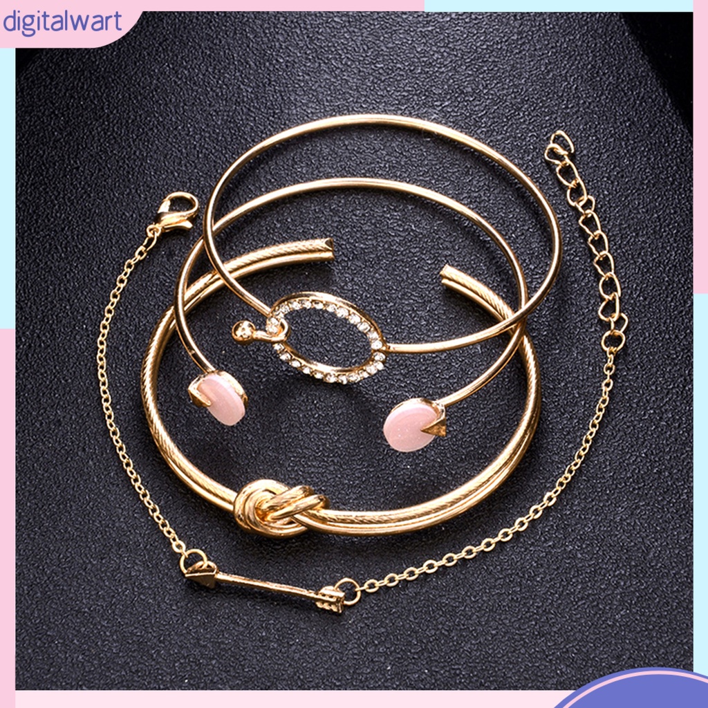 Set 4 vòng đeo tay kiểu dáng thời trang phong cách cho nữ