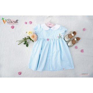 Đầm thiết bé gái cổ sen có tay xanh ngọc