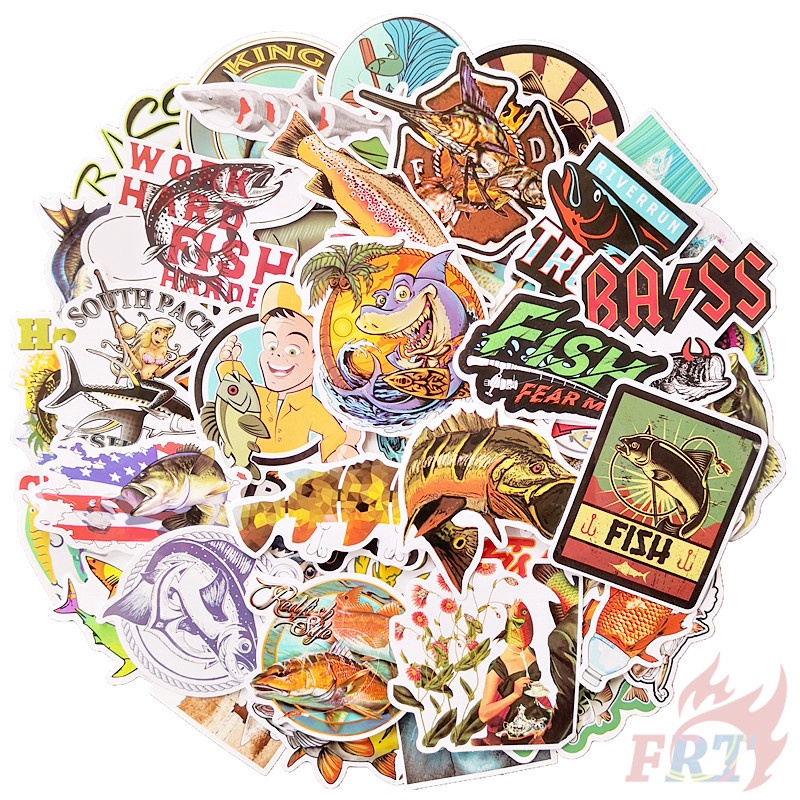 64 Cái / Bộ ❉ Miếng Dán Trang Trí Chuyên Dụng Cho Câu Cá 06 ❉ Sticker Chống Thấm Nước Thời Trang Trang Trí Vali Laptop Ván Trượt