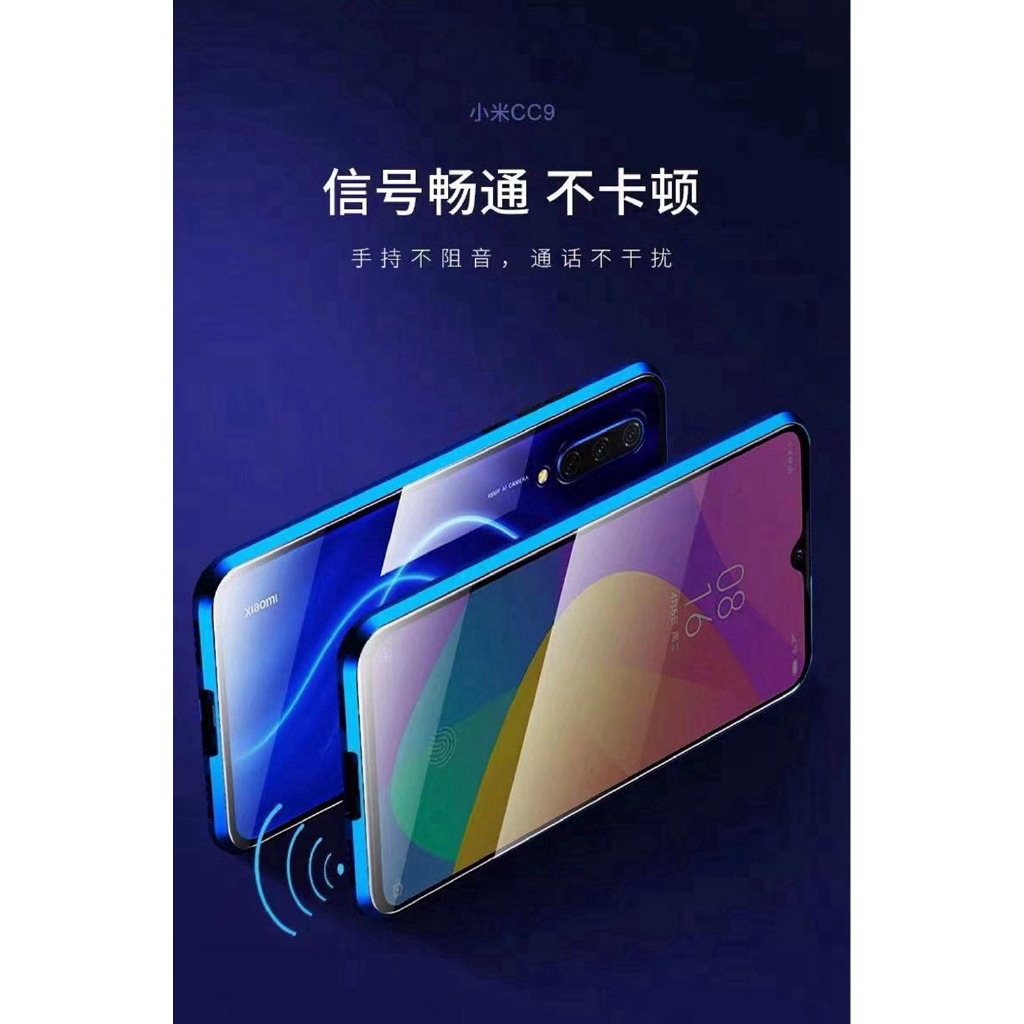 Bao Da Điện Thoại Kính Cường Lực Hai Mặt Nắp Lật Nam Châm Cho Xiaomi Mi Cc9 Pro A3 Note 10 Mi Note10 Vỏ