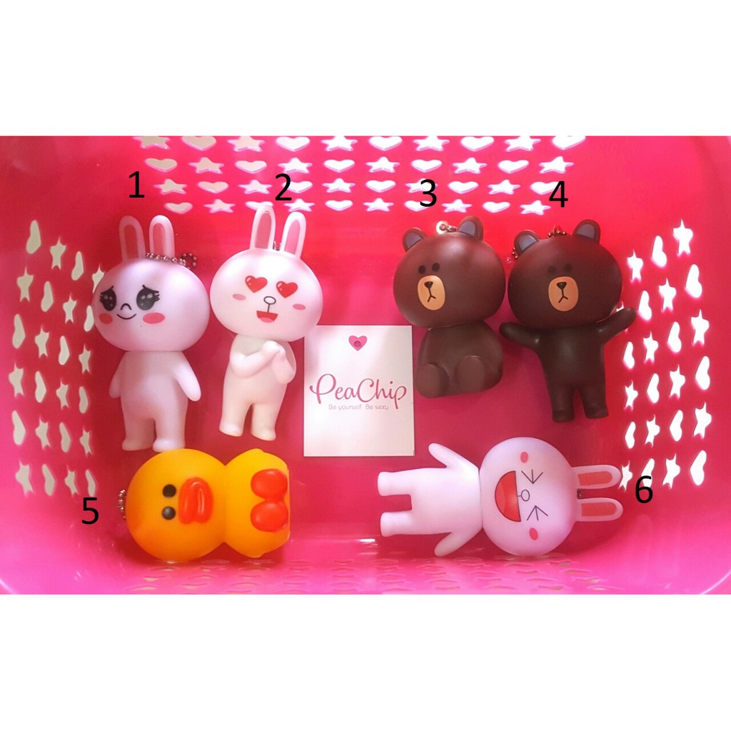 Móc khóa gấu Brown - Thỏ Cony- Bé Vịt (Hình thật)
