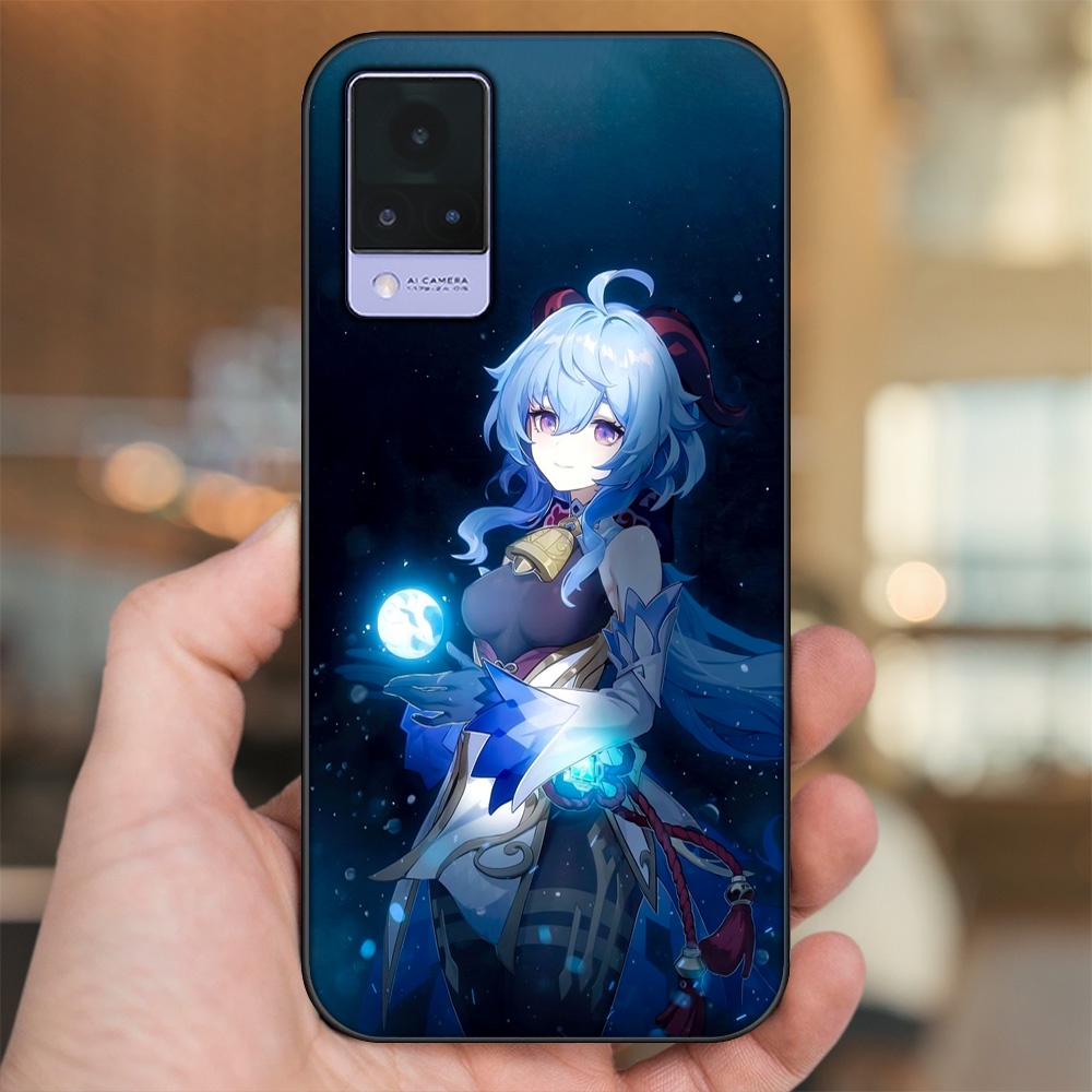Ốp lưng Vivo V21 viền đen in hình Ganyu Genshin Impact