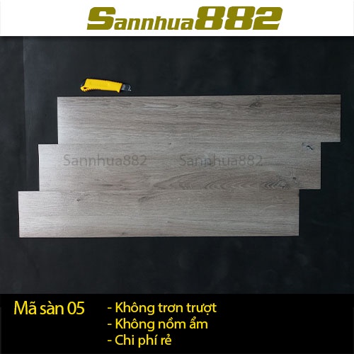 Sàn nhựa giả gỗ có sẵn keo tự dính hàng loại 1 chống trơn chống xước giá rẻ mã 05