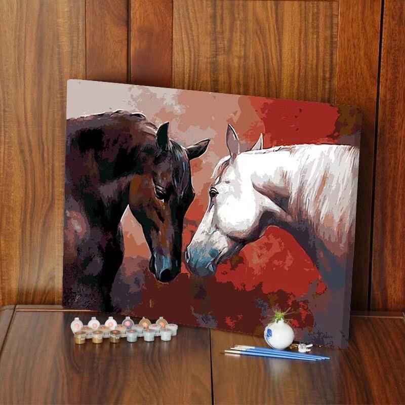 Tranh Sơn Dầu Tô Màu Số Hoá - MÃ ĐÁO THÀNH CÔNG - Có Khung, 03 Cọ Tô, Móc Treo