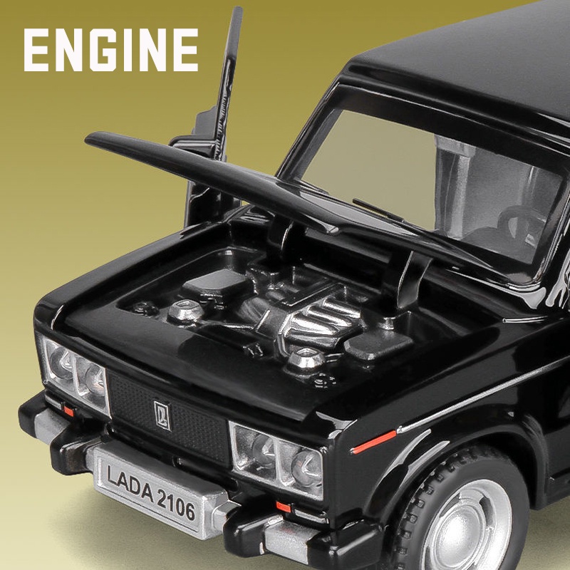 Mô Hình Xe Hơi LADA 2106 Bằng Hợp Kim Có Đèn Và Âm Thanh Tỉ Lệ 1: 32